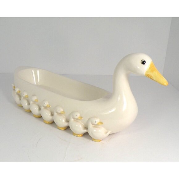 Fitz and Floyd Ceramic Duck/Goose Serving Vessel With Ducklings/Goslings For Tre - Picture 3 of 9